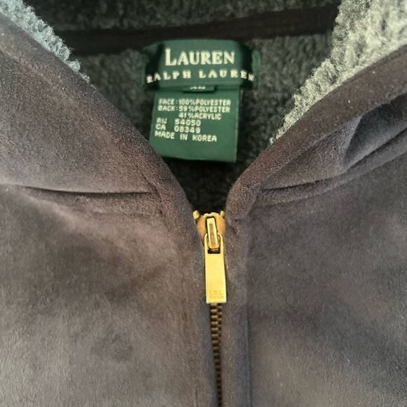 Lauren Ralph Lauren Suede & Sherpa hooded Vest - Picture 8 of 9